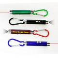 Compact Laser Pointer W/ Dual LED Flashlights & Carabiner